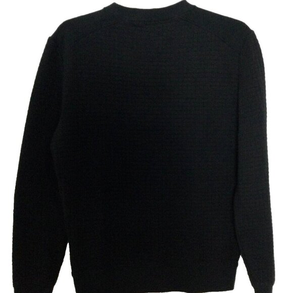 Banana Republic Pullover Sweatshirt Men's Small Black Long Sleeve Ribbed Hem - Picture 2 of 6